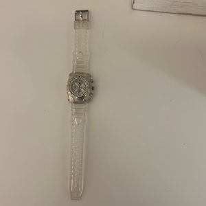 Women’s clear and studded watch